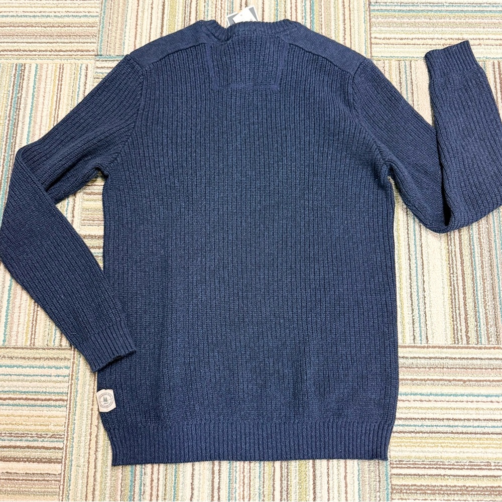 G.H. Bass & Co. Men's Crewneck Sweater in Club Blue-Classic Fit - Picture 3 of 5